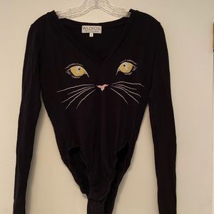 black body suit with cat face